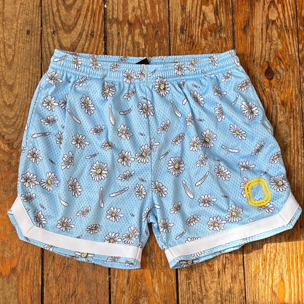 Floral Blue Athletic Shorts